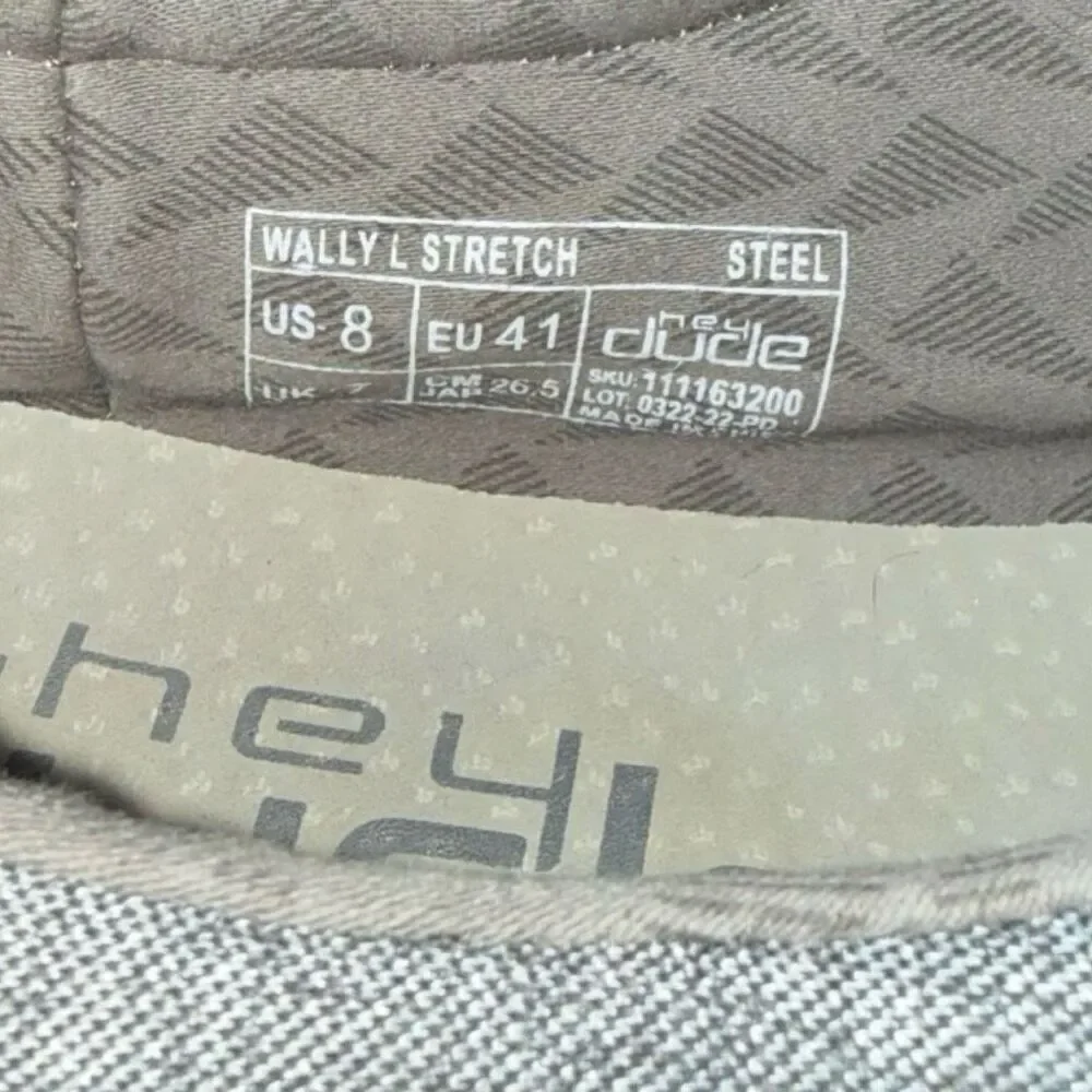 Men’s Hey Dude Wally Stretch Steele Slip-On Loafers Shoes Size 8